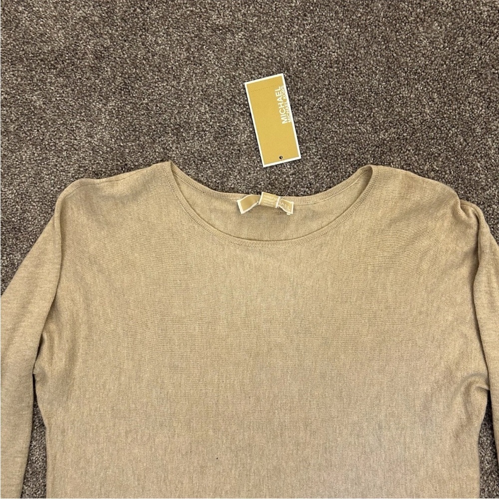 Michael Kors Women's Long Sleeves Tunic Sweater Oatmeal Size S - Small - NWT $98 - Picture 3 of 13